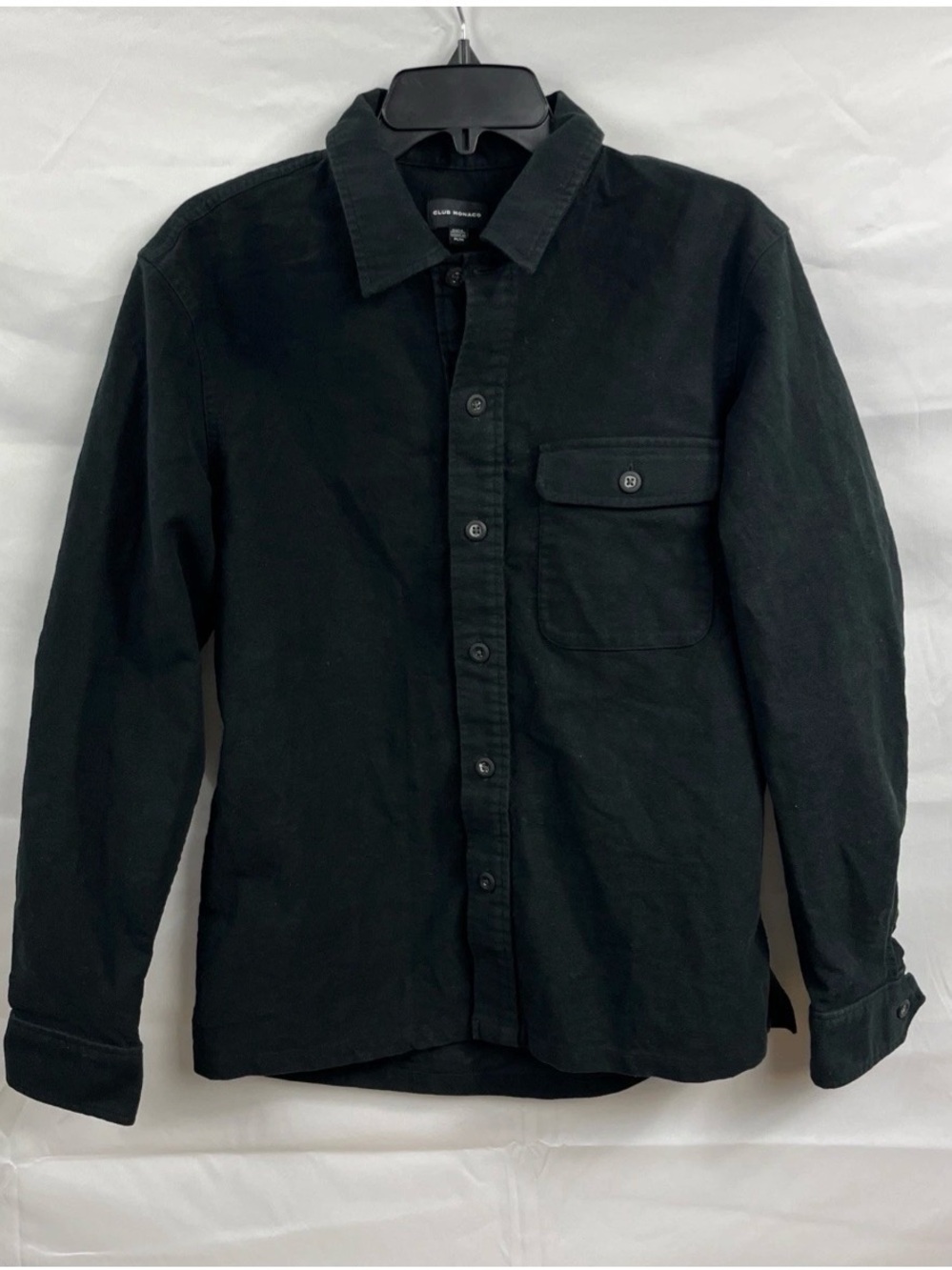 Club Monaco Mens Black Button Up Shirt Medium Long Sleeve Minimal